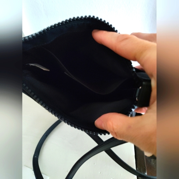 Marc Jacobs North South Messenger Crossbody Bag | Black Nylon With Leather Trim - Picture 5 of 10